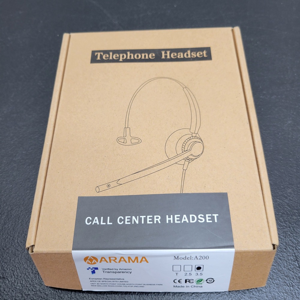 Arama A200 Telephone Headset‎ Call Center 3.5mm Wired Single Ear